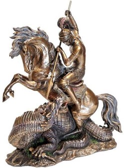 ST. GEORGE OG DRAGEN. Dekorativ figur. Pynt til hjemmet og unik gave