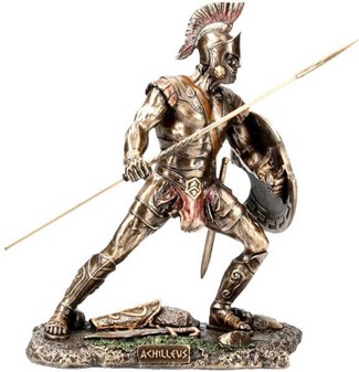 ACHILLES. Statuette af helten trojanerkrigen til hjemmet dekoration