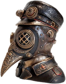 DEKORATION TIL STUEN. Impossant figur af Pestlægen i Steampunk stil