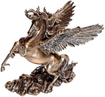 PEGASUS. Smuk Veronese bronzefigur af magtfuld, bevinget hingst