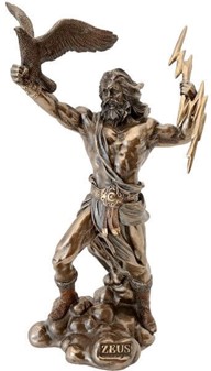 ZEUS MED ØRN. Smuk Veronese figur af græske gud til kontor dekoration