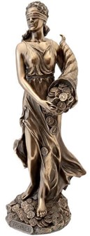 Fortuna figur. Unik bronze statuette, gave til et nyt ægtepar