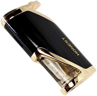 Elegant Sort Gas Lighter med Rød Flamme. Perfekt Rygergave. Kun 169 kr