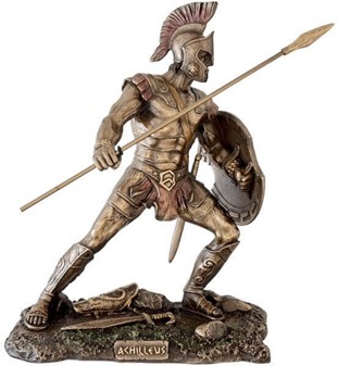 ACHILLES. Statuette af helten trojanerkrigen til hjemmet dekoration