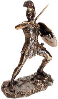 GRÆSKE HELTE. Bronze figur af Hektor den tapreste af trojanske krigere