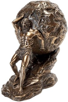 Sisyfos Bronze Figur.  Et Symbol på Vedholdenhed og Dekorativ Elegance