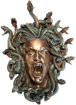 Unik vægdekoration. Græsk mytologi, Gorgon-Medusa hoved med slangehår