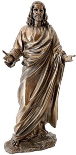 JESUS FIGUR. Katolske, religiøs julegaveide i form Kristus bronzefigur