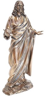 JESUS FIGUR. Katolske, religiøs julegaveide i form Kristus bronzefigur